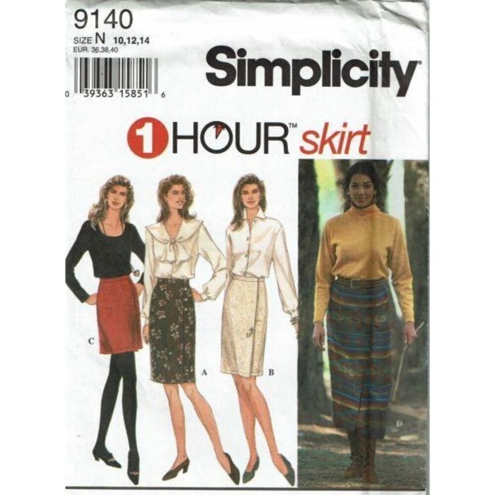 Simplicity Sewing‎ Pattern 9140 Misses Skirt 10-14